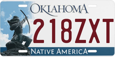 OK license plate 218ZXT