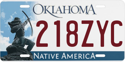 OK license plate 218ZYC