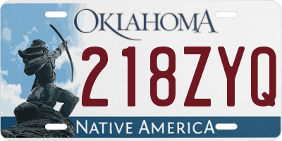 OK license plate 218ZYQ