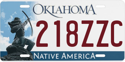 OK license plate 218ZZC