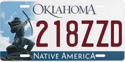 OK license plate 218ZZD