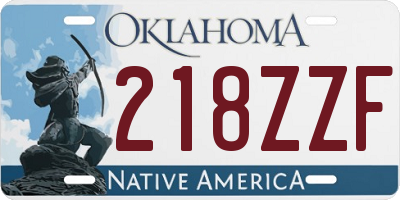 OK license plate 218ZZF
