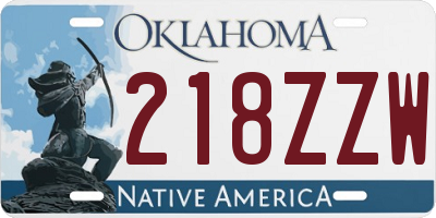 OK license plate 218ZZW