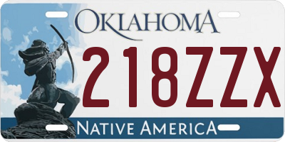 OK license plate 218ZZX