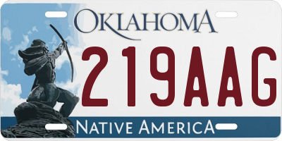 OK license plate 219AAG