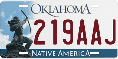 OK license plate 219AAJ