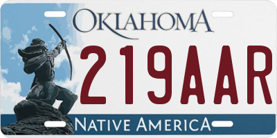 OK license plate 219AAR