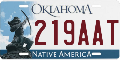 OK license plate 219AAT