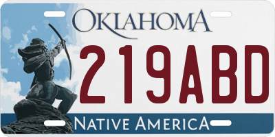 OK license plate 219ABD