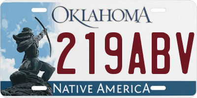 OK license plate 219ABV