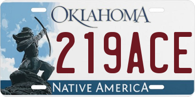 OK license plate 219ACE