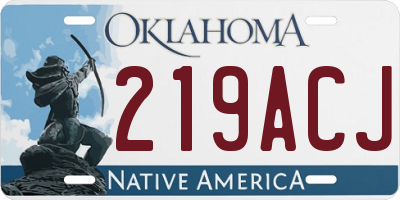 OK license plate 219ACJ
