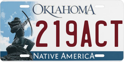 OK license plate 219ACT