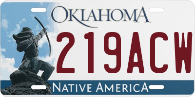 OK license plate 219ACW
