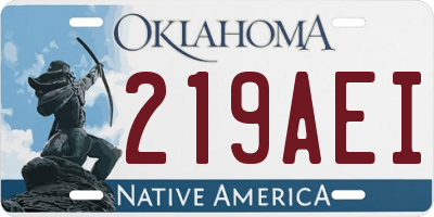 OK license plate 219AEI