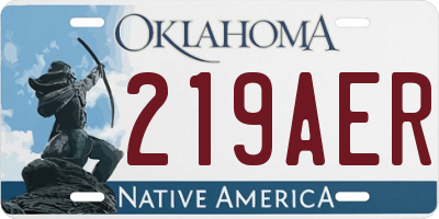 OK license plate 219AER