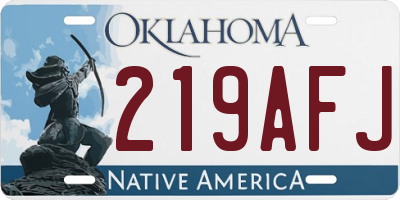 OK license plate 219AFJ