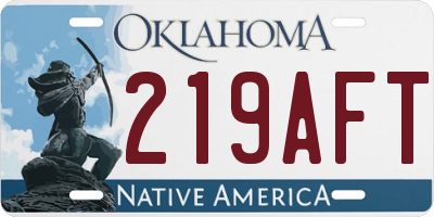 OK license plate 219AFT