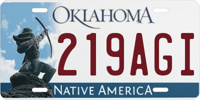 OK license plate 219AGI