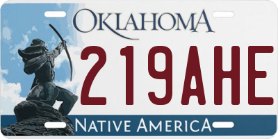 OK license plate 219AHE