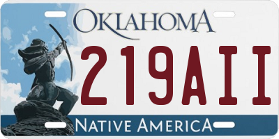 OK license plate 219AII