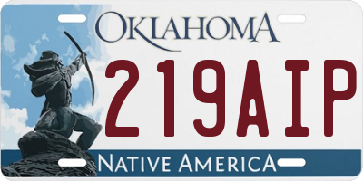 OK license plate 219AIP