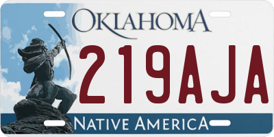 OK license plate 219AJA
