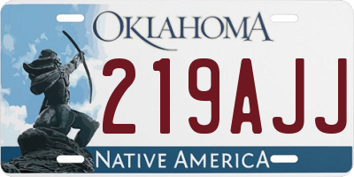 OK license plate 219AJJ