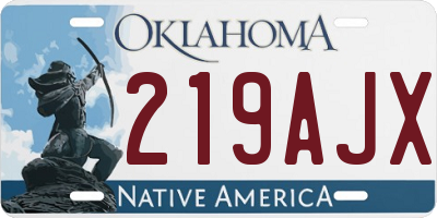 OK license plate 219AJX