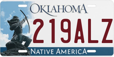 OK license plate 219ALZ