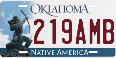 OK license plate 219AMB