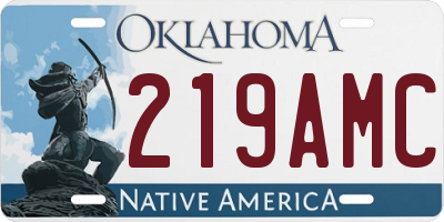 OK license plate 219AMC
