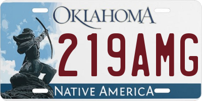 OK license plate 219AMG