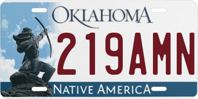 OK license plate 219AMN