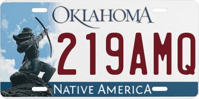 OK license plate 219AMQ