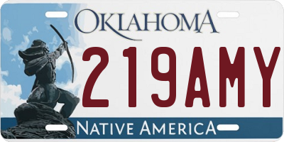 OK license plate 219AMY