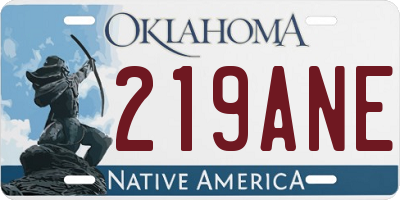 OK license plate 219ANE