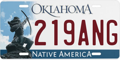 OK license plate 219ANG