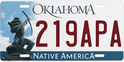 OK license plate 219APA