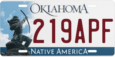 OK license plate 219APF