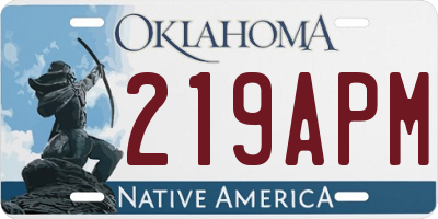 OK license plate 219APM