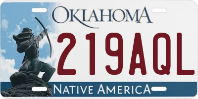 OK license plate 219AQL