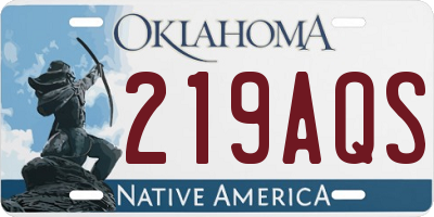 OK license plate 219AQS