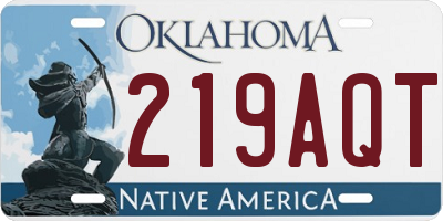 OK license plate 219AQT
