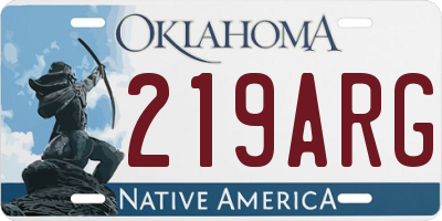 OK license plate 219ARG