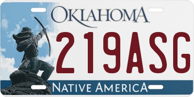 OK license plate 219ASG