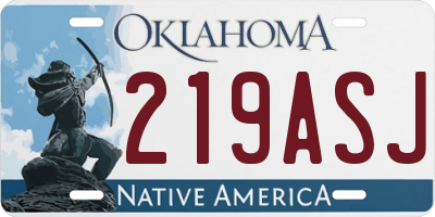 OK license plate 219ASJ