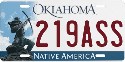 OK license plate 219ASS