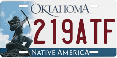 OK license plate 219ATF