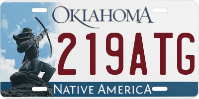 OK license plate 219ATG